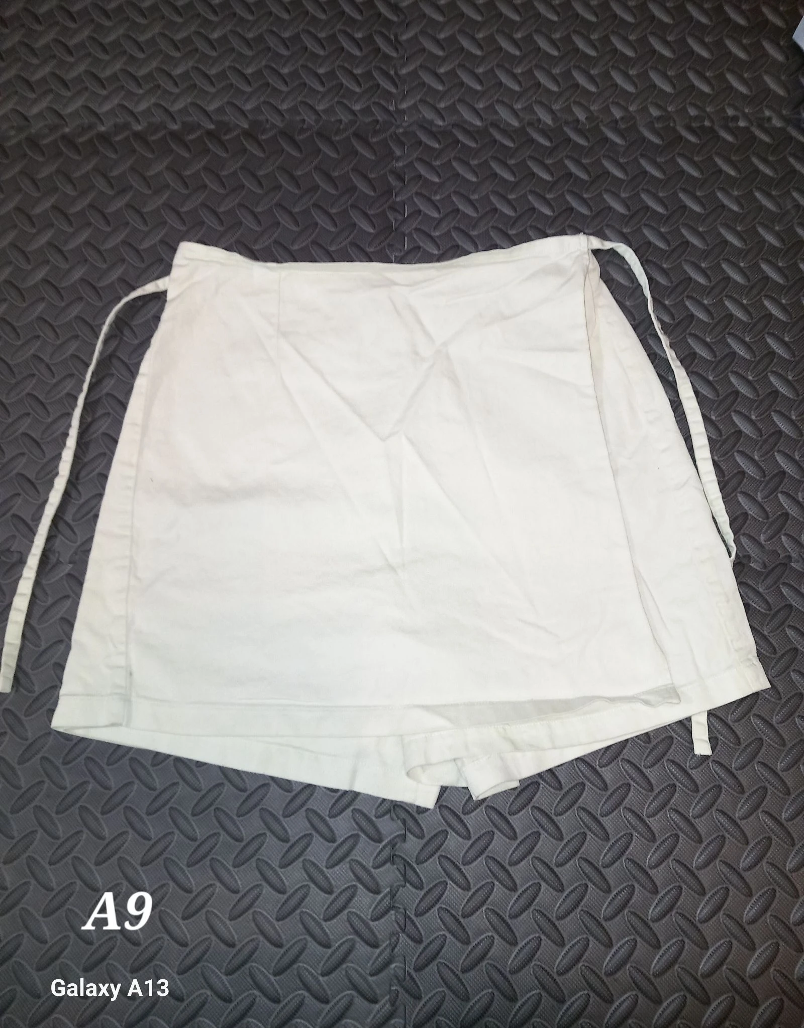 Jupe-short portefeuille blanche vintage Cicerone – Taille S (100% Coton)